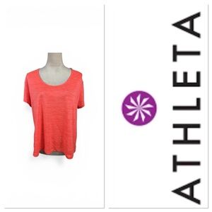 🆕 Athleta tangerine rubbed Short Sleeve Top Size  2X